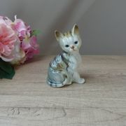 Vintage porcelain sitting cat figurine taiwan collection