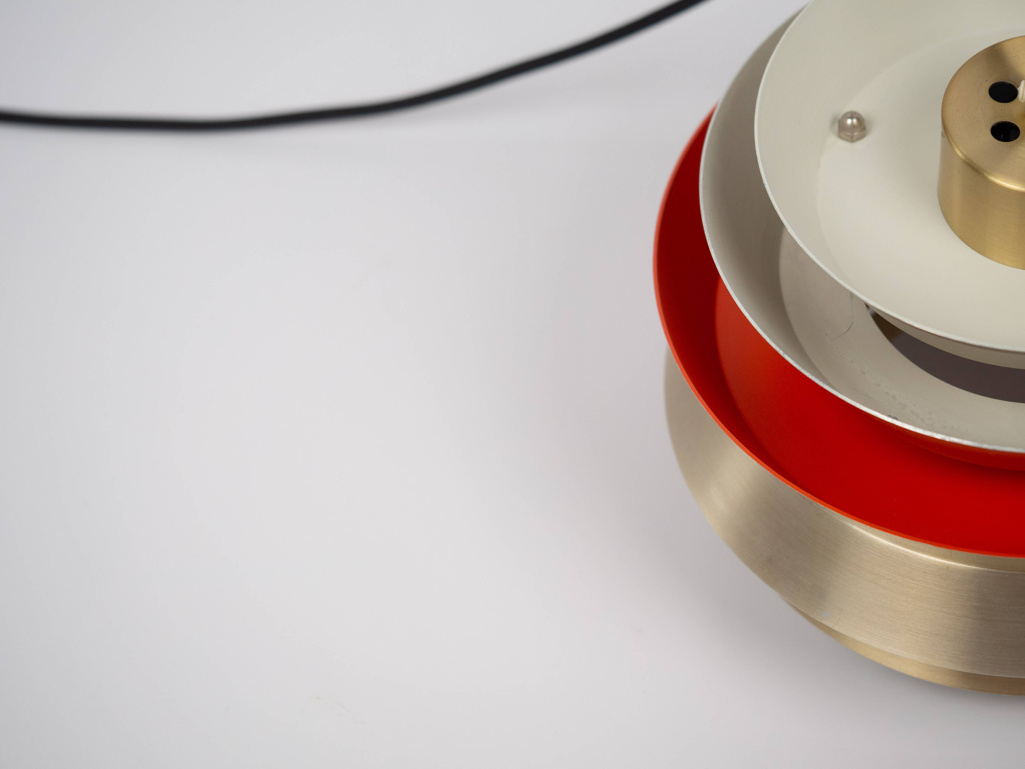 Pair of 2 Swedish vintage pendant lamps Trava by Carl Thore, Granhaga, 1960