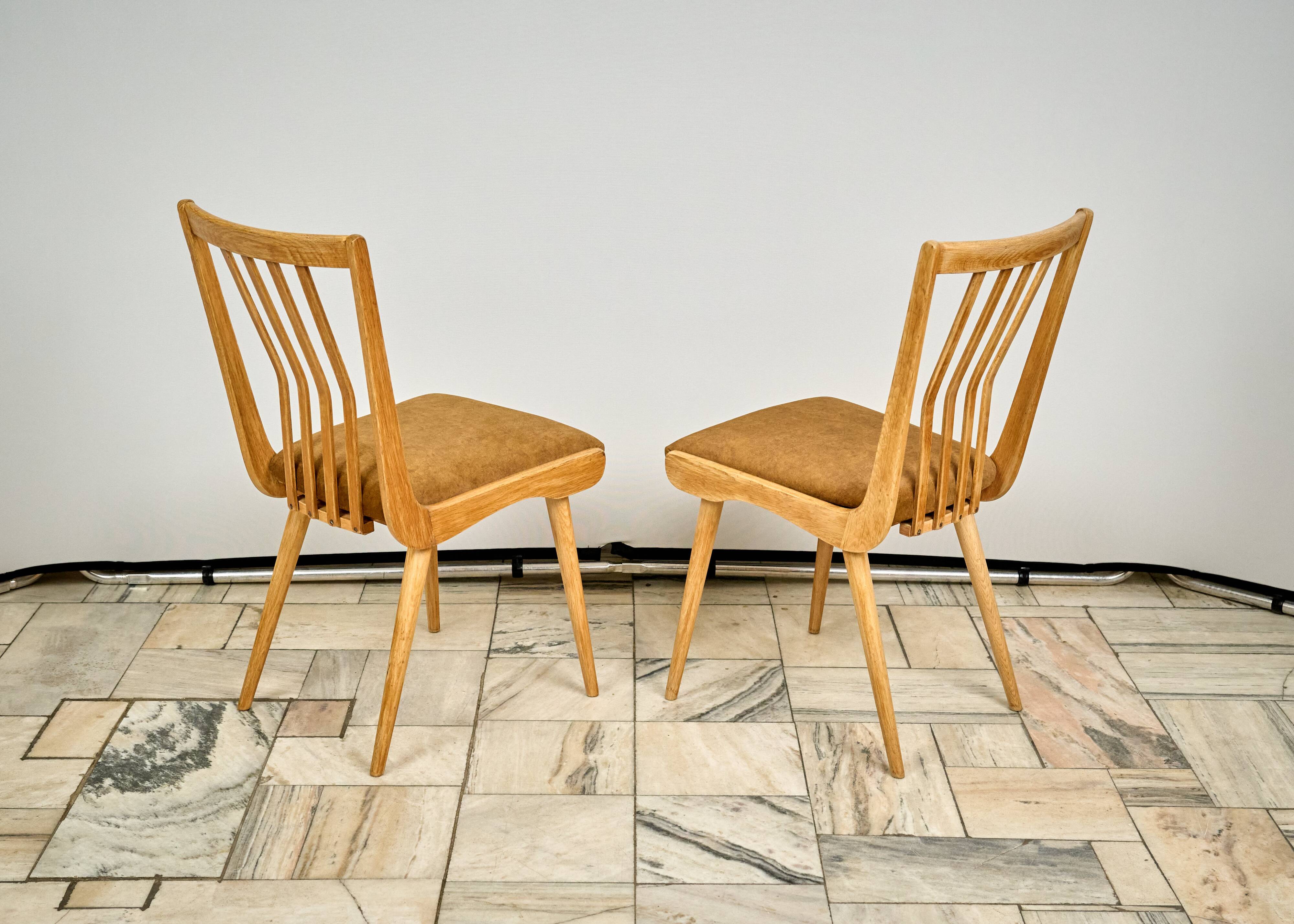 Set of 2 Dining Chairs, 1960s, Czechoslovakia