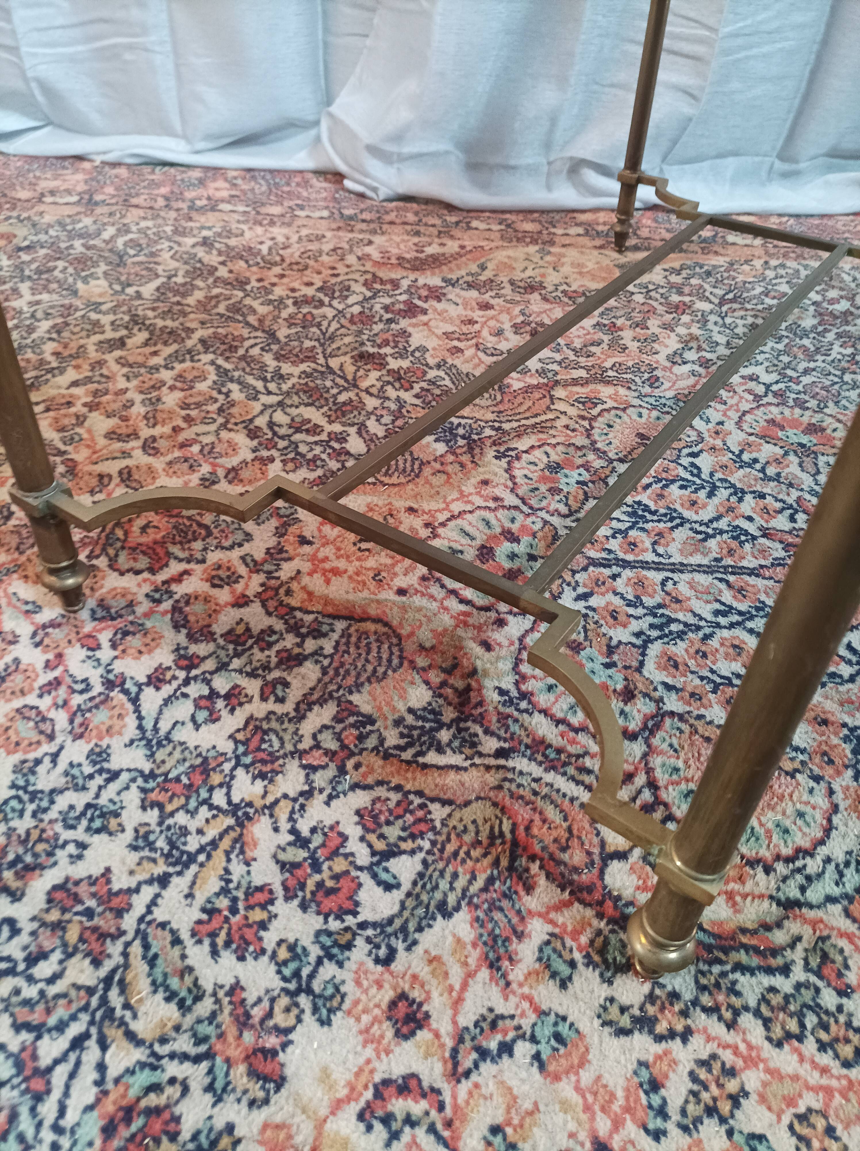 Vintage brass and glass coffee table
