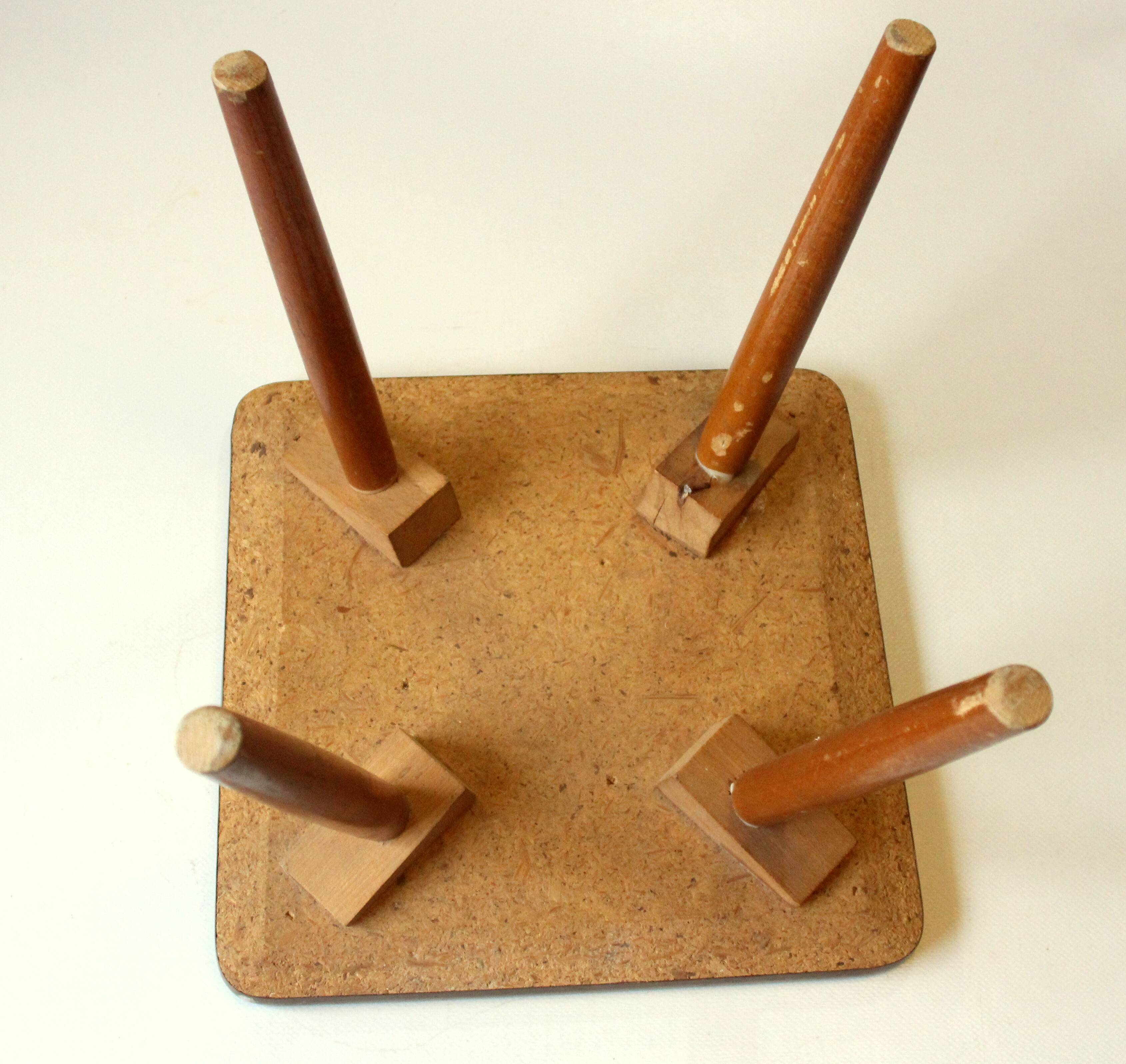 1950s Small wooden side table - plant stand - Vintage