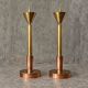 4 x Large / weighty postmodern candles / 1970s / two heights 60 - 70 cm / copper - brass