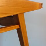 Extendable table in ash by Drevotex, vintage Czechoslovak 1950s