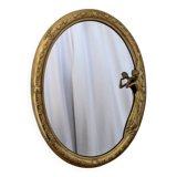 Art Nouveau brass mirror