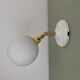 Vintage white opaline globe wall lamp