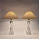 Elegant pair of table lamps The Modern Scandinavian Modern with Orrefors glass and brass.