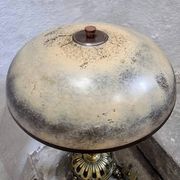 Lampe de table art déco vintage – cuivre, laiton et bakélite – abat-jour champignon – années 1920