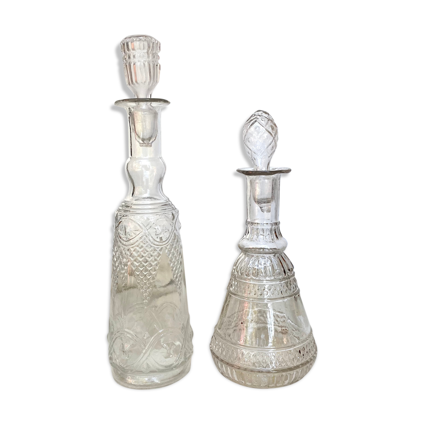 Antique glass carafes