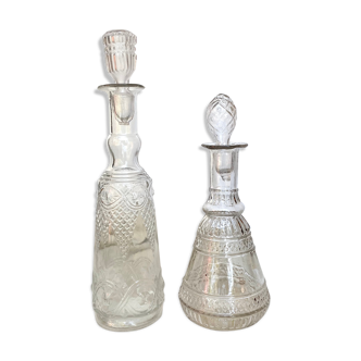 Antique glass carafes