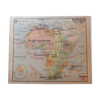Carte scolaire Vidal Lablache n°17 Afrique Politique