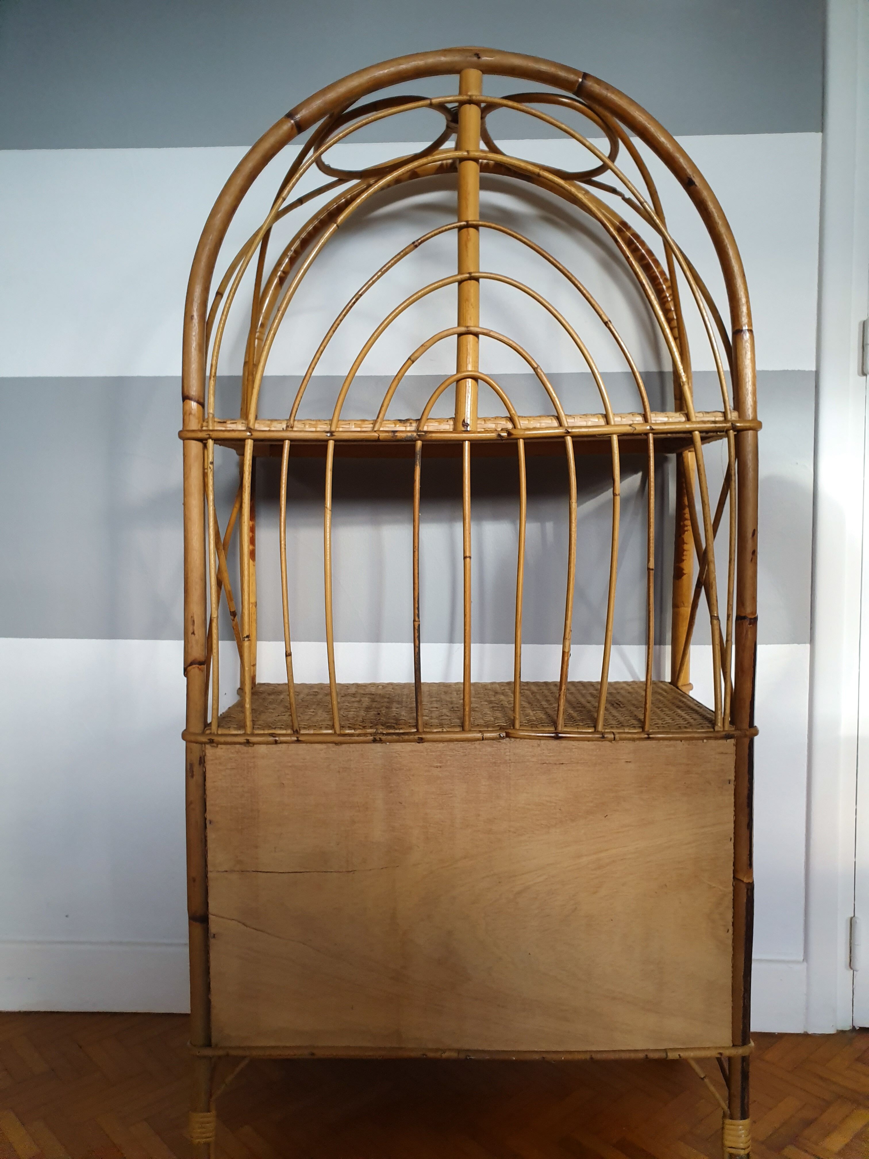 Vintage rattan shelf