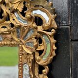 Louis XV style mirror with parecloses in gilded wood, early 19th century, Empire A