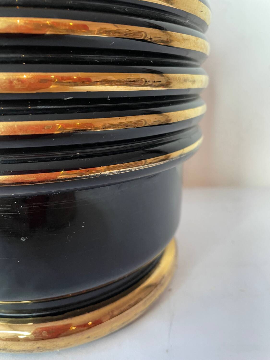 Art Deco vase and candle holder set