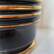 Art Deco vase and candle holder set