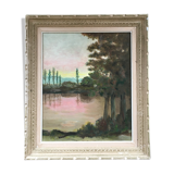 Pink lake painting