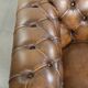 English cowhide leather Chesterfield 2-seater sofa in a luxurious colour