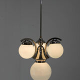 Art deco blue chandelier, 1930s, restored