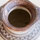 Vintage ceramic vase from the 1960s, hand-painted Italian pottery with two handles, brown tones and decorative pattern by Italica Ars.