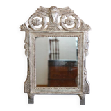 Small mirror, silver-leafed wood