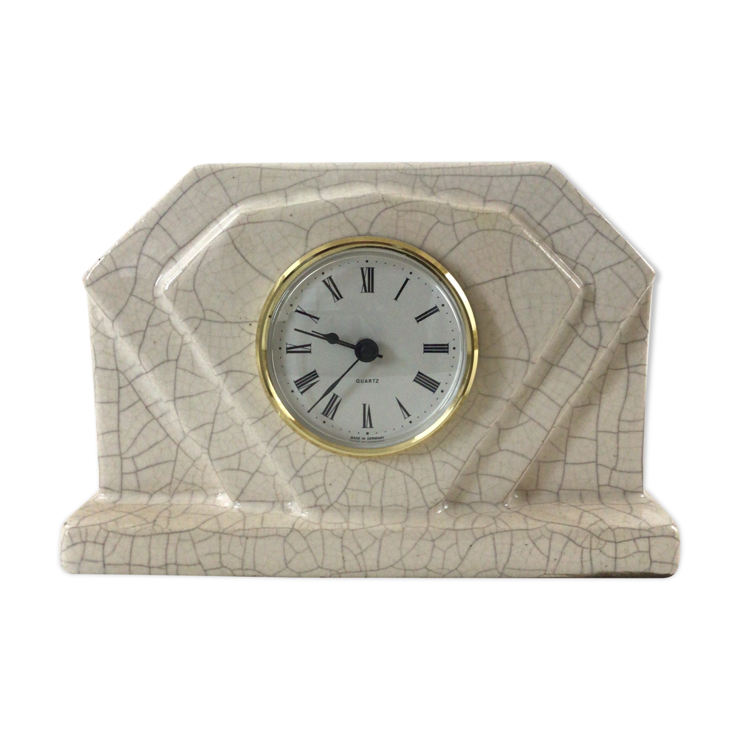 Clock Art deco in cracked earthenware