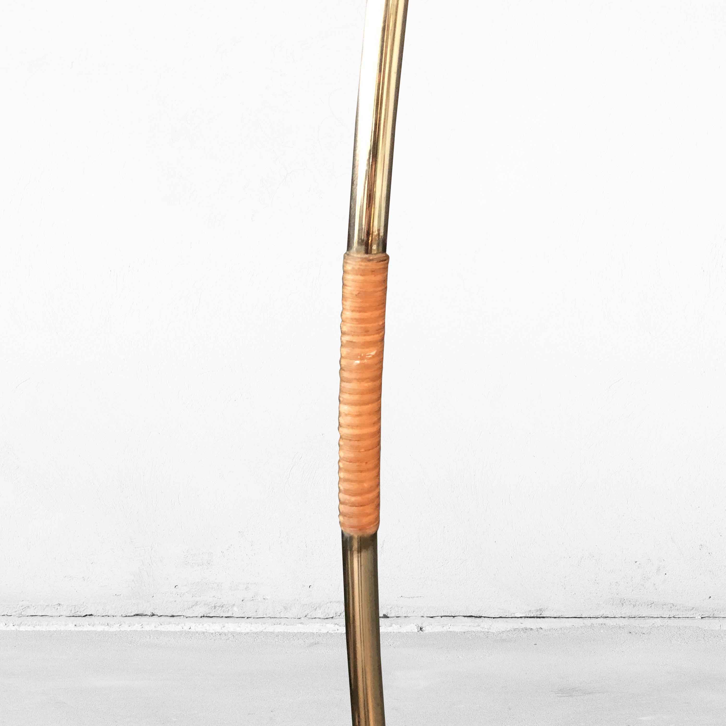 Mid-century floor lamp with pleated shade