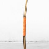 Mid-century floor lamp with pleated shade