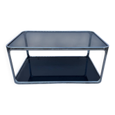 Chrome and smoked glass coffee table from the 1970s.