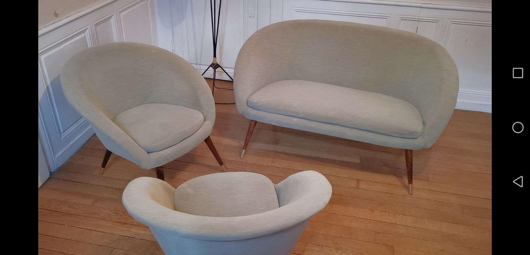 Sofa sofa shell round 2 places grey