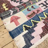 Moroccan Berber carpet Kilim Boucherouite Neuf 1, 68x1m