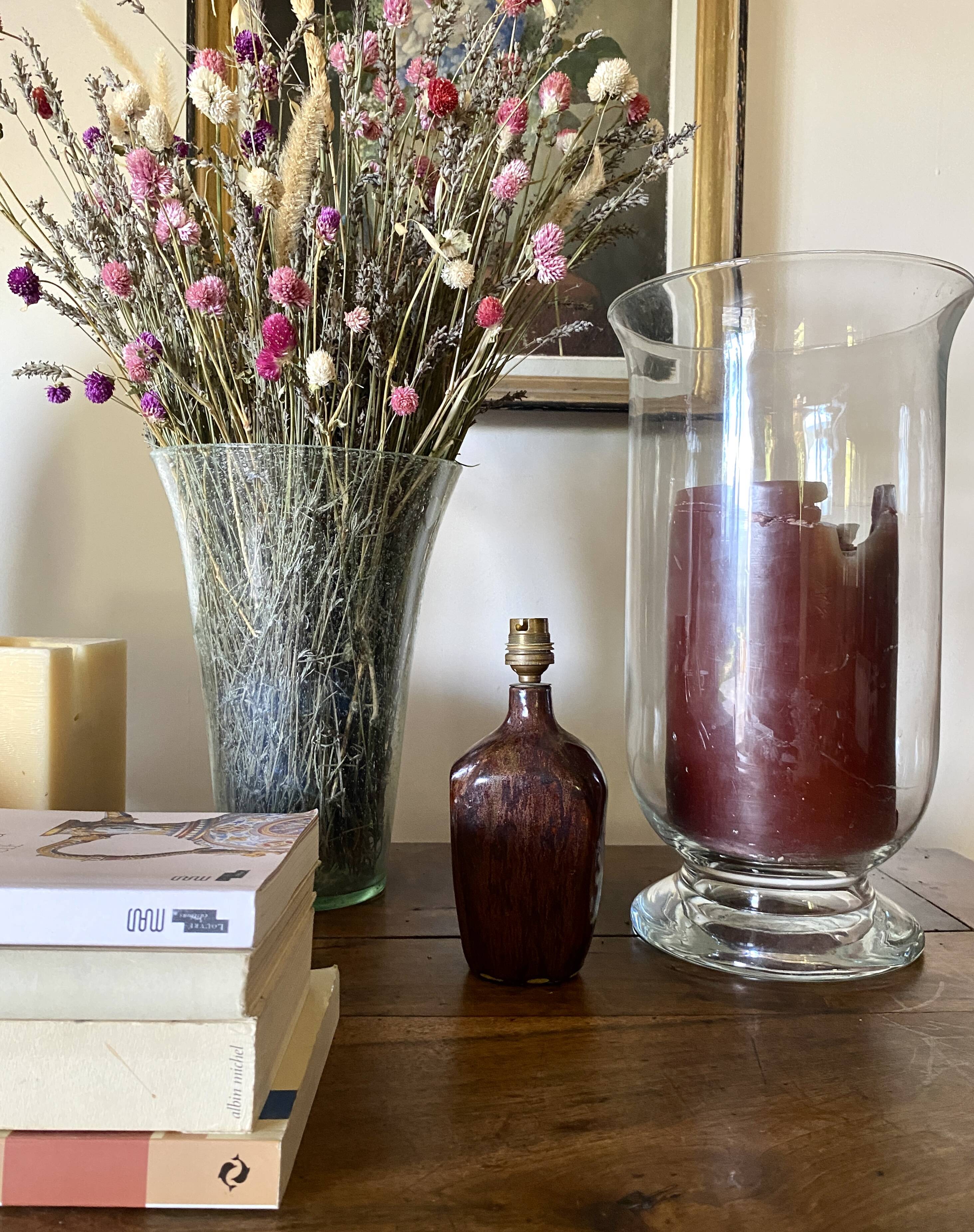 Ceramic lamp, fabric cable, cotton lampshade