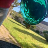 5 cups, vintage green glass verrines