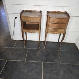 Pair of Louis XV style oak bedside tables