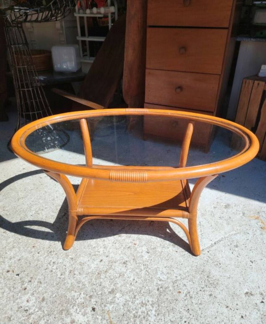 Table basse en bambou