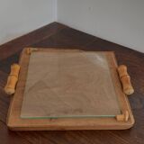 Wooden and bamboo glazed tray