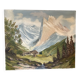 Large mountain landscape painting oil on canvas signed