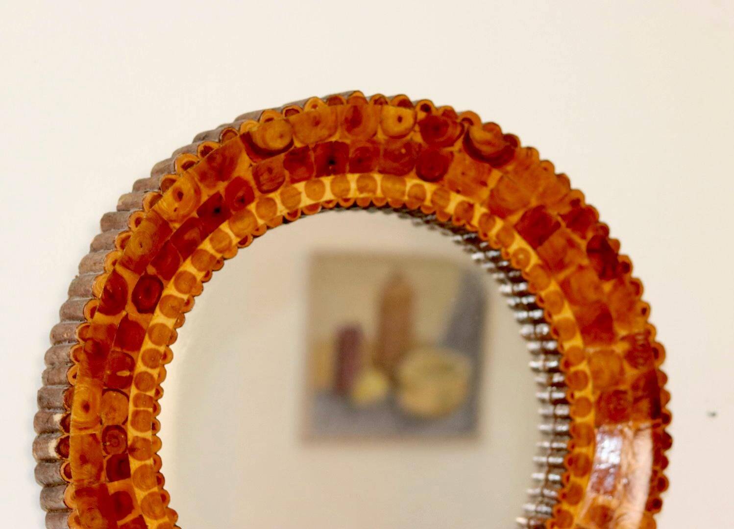 Miroir suédois vintage en bois
