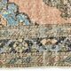 3x12 Salmon & Blue Turkish Vintage Runner Rug, Antique Rugs For Hallway