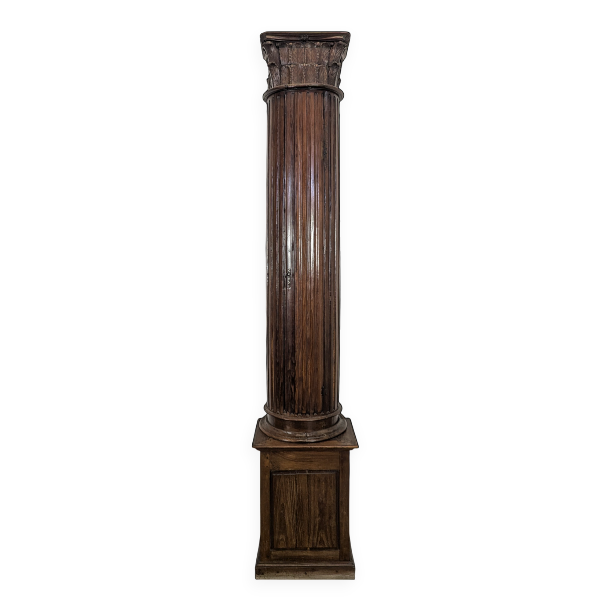 Large Corinthian Column in oak from the 18th century