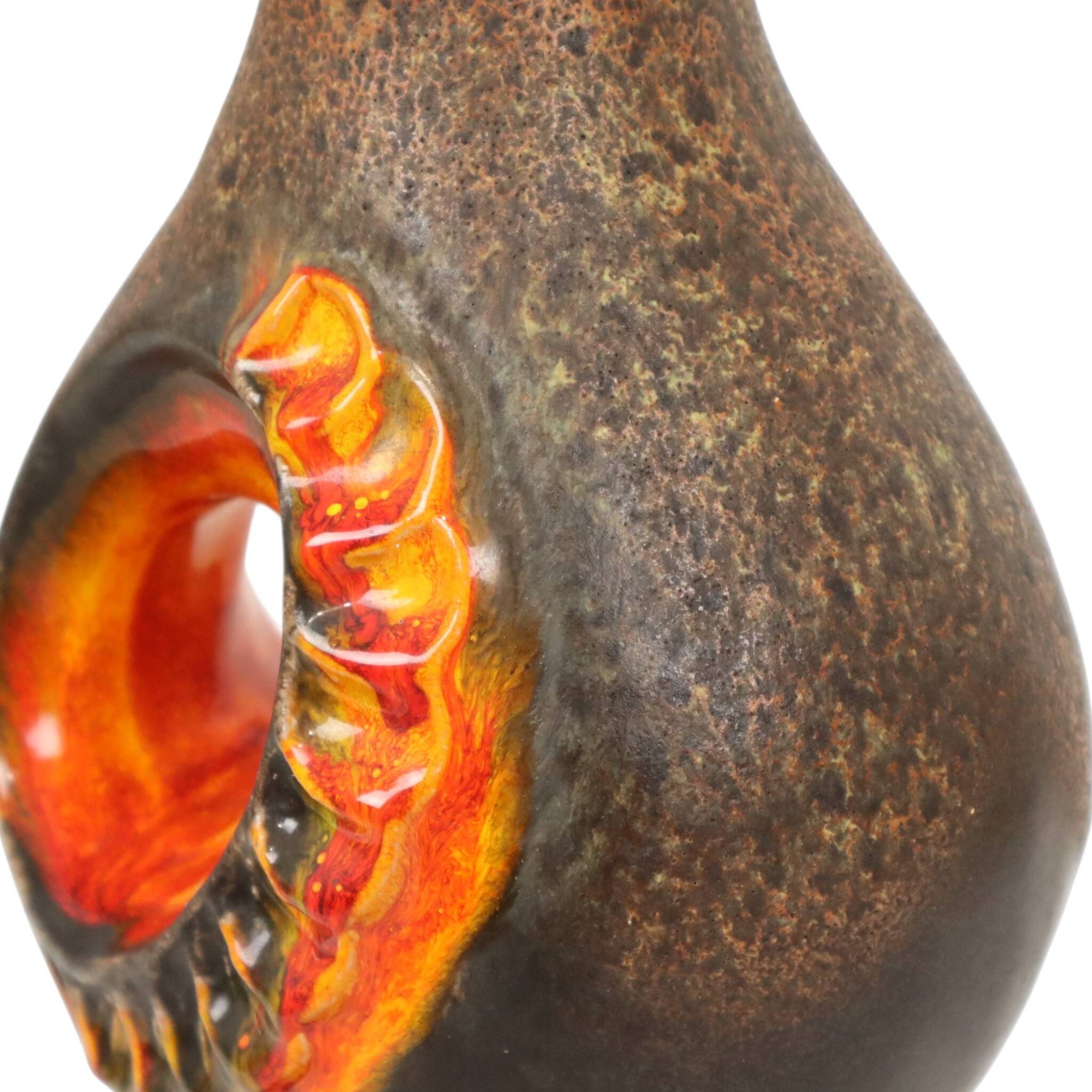 Rare Orange Fat Lava Vase West Germany Walter Gerhards 26cm
