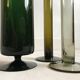 Lot de 3 vases en verre vert