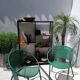 Pair of chairs half moon garden 80s Italian design