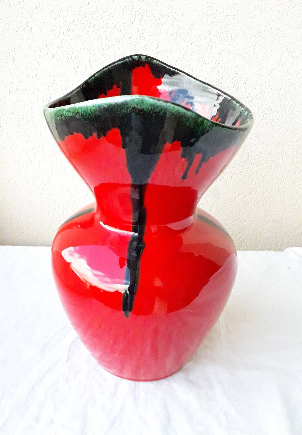 Vase rouge céramique