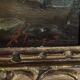 Oil on panel depicting a port from the early 20th century