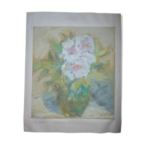 Tableau nature morte craies et