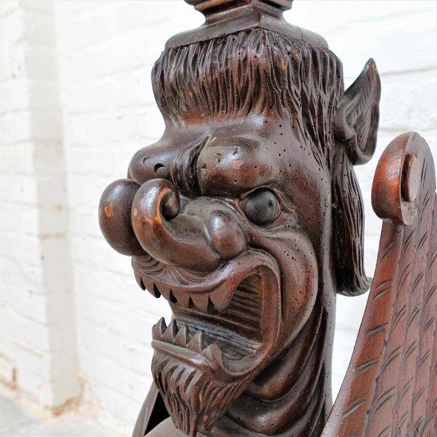 Antique Asian side table with Pixiu