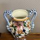 Gien: Important earthenware vase with peony decoration, 20th century