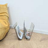 Vintage plexiglass magazine rack from the 70s.