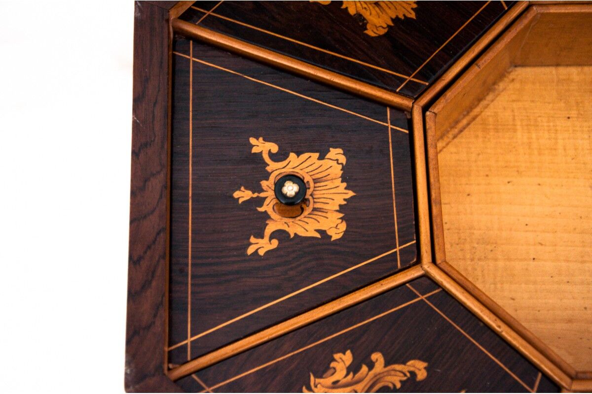 Antique thread table, Northern Europe, late 19th century.