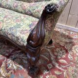 Méridienne époque Napoléon III en noyer sculpté