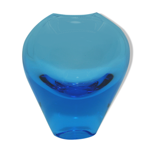 Vase scandinave en verre - cobalt